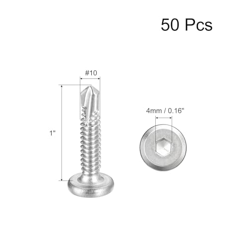 50 Piezas Tornillos Autorroscantes Acero Inoxidable #12 x 1" miniatura 2