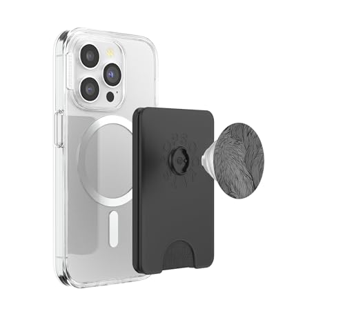 Tarjetero MagSafe con arte lineal estético PopSockets para iPhone 3