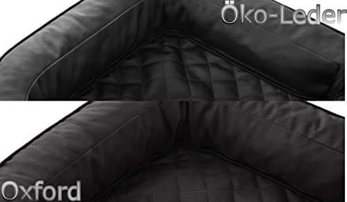 PillowPrim Hundeautositz, Hundedecke Auto rückbank, Transportbox Katze, Hundebox, Hundekorb, Hundegeschirr, Hundebett, Hundekörbchen, Schwarz Oxford, 133 x 45 cm