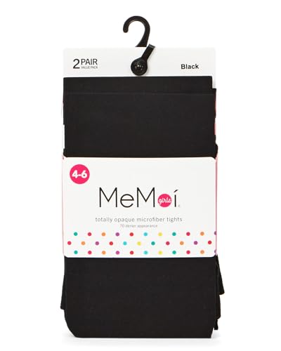 MeMoi Girls' 2 Pair Pack Totally Opaque Microfiber Tights2
