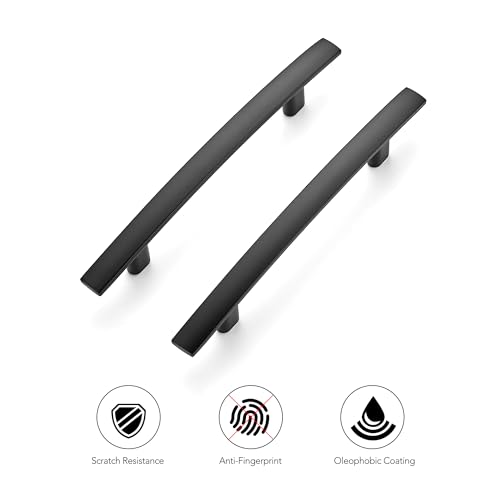 Image of Ravinte 30 Pack Cabinet Handles Matte Black Cabinet Pulls Kitchen Cabinet Handles,Curved Drawer Pulls in 6 Inch Length with 3.75 Inch Hole Center Arch Kitchen Cabinet Hardware
