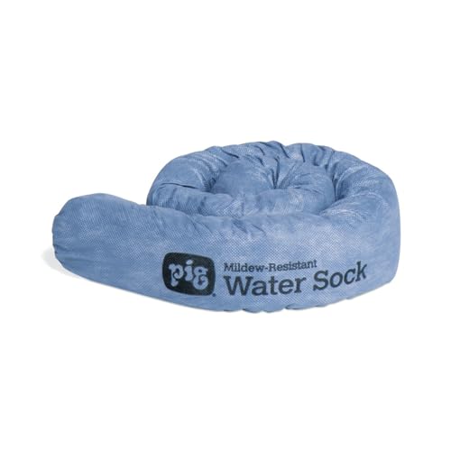 Image of PIG Mildew-Resistant Absorbent Sock | Water Absorbing Snake | 3 inch W x 4' L | Absorbs up to 1 gal per Sock | 4 Count | PIG106