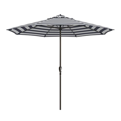 Image of California Umbrella 8-Year Protection 9 Ft Outdoor Patio Umbrella, Solstice Fade-Resistant Fabric, Auto-Tilt, Heavy Duty Aluminum Frame, 8 Reinforced Ribs for Pool or Deck, Bronze Pole