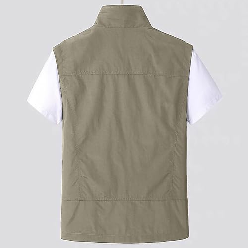 Men's Lightweight Vest Stand Collared Sleeveless Zipper Jackets Outdoor Work Jacket for Travel Hiking Running3