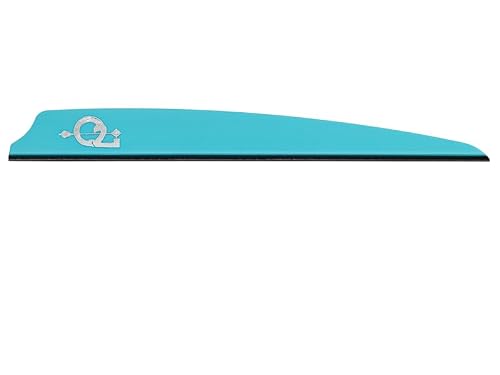Q2i Fusion X-II SL | 1.5" | 100pk | Teal High-Performance Arrow Fletching Vanes with Tri-Fusion Adhesion Technology for Target Archery
