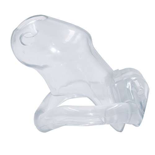 YiFeng Biosourced Resin Male Chastity Cage Device Belt Restraint Men Bondage Fetish ZCS142 (Short, Clear)