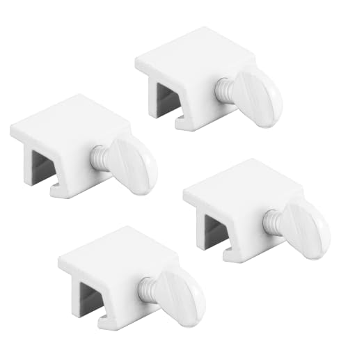 Prime-Line U 9823 Aluminum White Finish Sliding Window Security Lock (4 Pack)