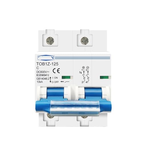 Disjoncteur 2P DC 600V 100A pour protection de batterie et panneaux solaires
