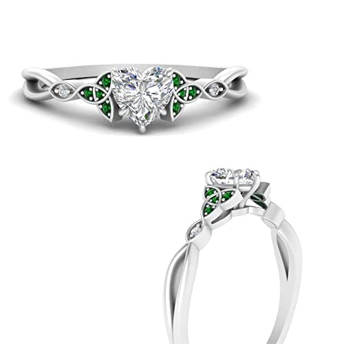 Choose Your Gemstone Celtic Knot Split Diamond CZ Ring Sterling Silver Heart Shape Petite Engagement Rings Ornaments Surprise for Wife Symbol of Love Clarity Comfortable US Size 4 to 124