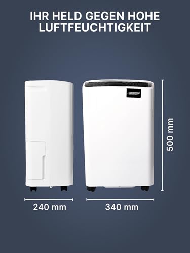 Comedes Luftentfeuchter Bautrockner Demecto 70 (max. 75 Liter/ 24h) Geeignet für Räume und Keller bis 240m²/ 550m³-7