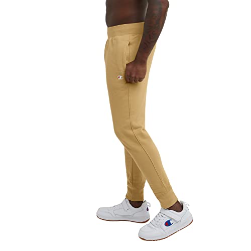 Champion Calça de moletom com trama reversa, calça lounge, calça jogger masculina, logotipo C bordad