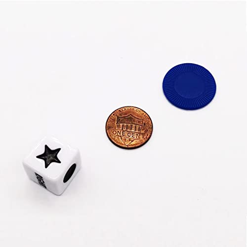 Befantasway Right Left Center Dice Game Set With 3 Dices& 36 Chips - Blue #TOP2