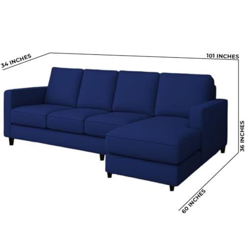 Image of The MM Furniture store Premium Fabric Sofa - Sapphire (6 Seater - RHS)