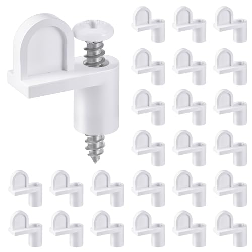 Blulu 24 Pack 3/8 in Nylon Window Screen Clip with Screws Offset Clips for Fastens Storm Window Storm Panels Screen Door Clips (White)