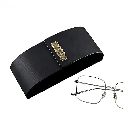 Racocou Odporne na nacisk etui na okulary z twardą skorupą, aluminiowa rama na okulary przeciwsłoneczne, przenośne etui z wyściółką z aksamitu odporną na zarysowania,Gold