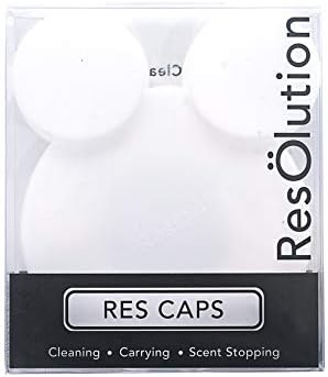 ResOlution Caps Universal Caps for Cleaning, Storage, and Odor Proofing Glass Water Pipes/Rigs and More - White