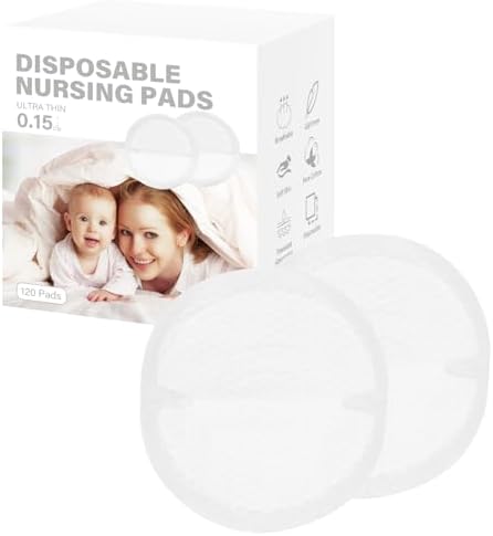 Disposable Breast Pads Nursing, Super Soft & Ultra Absorbent Breastfeeding Pads - Leak-Proof, Ultra Thin Stay-Dry Nursing Pads for Milk Leakage Protection - 120 Count (White)