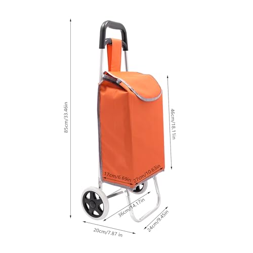 Einkaufstrolley Treppensteiger, Trolly Einkaufswagen Klappbar und belastbar bis 25 kg, 3in1 Trolley Sackkarre & Umhängetasche (Orange) – Bild 3
