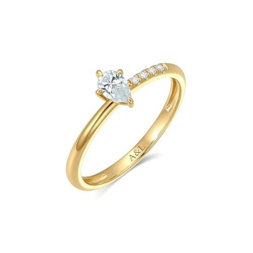 10K/14K/18K Gold Ring Personalized Moissanite Real Solid Gold Custom Band Ring Engagement Jewelry Gifts for Women