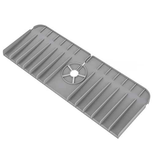 MagiDeal Paraspruzzi Per Lavello Da Cucina – Protezione In Silicone Con Ventosa, 43,6x10 Cm, Grigio