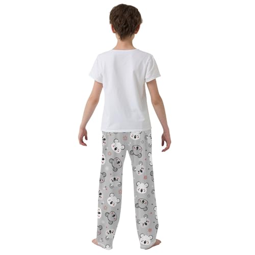 Koala Head Print Boys Long Pants Soft Trousers Elastic Waist Kids Lounge Bottoms with Pockets S-XL3