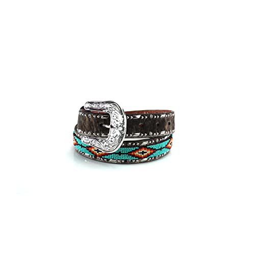 ARIAT Kids' Southwest Beaded Hair-On Belt with Rhinestone Conchos2