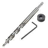 Shenyitool Hardwaretools 9.5mm Twist Step Drill Bit + Tiefenanschlag Collar + Inbusschlüssel for Sackloch Jig Kit Werkzeug