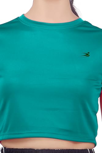 Image of Amazon Brand - INKAST Women Solid Fitted T-Shirt | Active Wear Crop Tops | Casual Sport Wear | Gym | Training | Running | Workout | Crew Neck