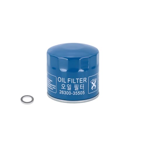 Kefly 26300-35505 Engine Oil Filters Fits for Hyundai Elantra Tucson Santa Fe Kia Sportage Forte Seltos with Drain Plug Gasket (1 PCS)
