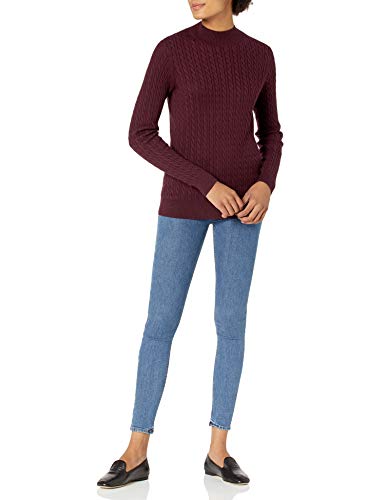 Amazon Essentials Women's Classic-Fit Lightweight Cable Long-Sleeve Mock Neck Sweater4