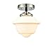 Innovations 284-1C-BPN-G531-LED Small Oxford 1 Light Semi-Flush Mount Part of The Nouveau Collection, Black Polished Nickel