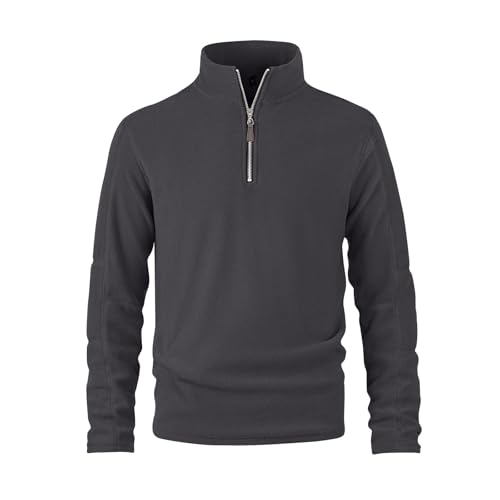 Sweatshirts for Men Slim Fit Oversized Winter Fleece Sweaters Long Sleeve Stand Collar Casual Quarter Zip Pullover