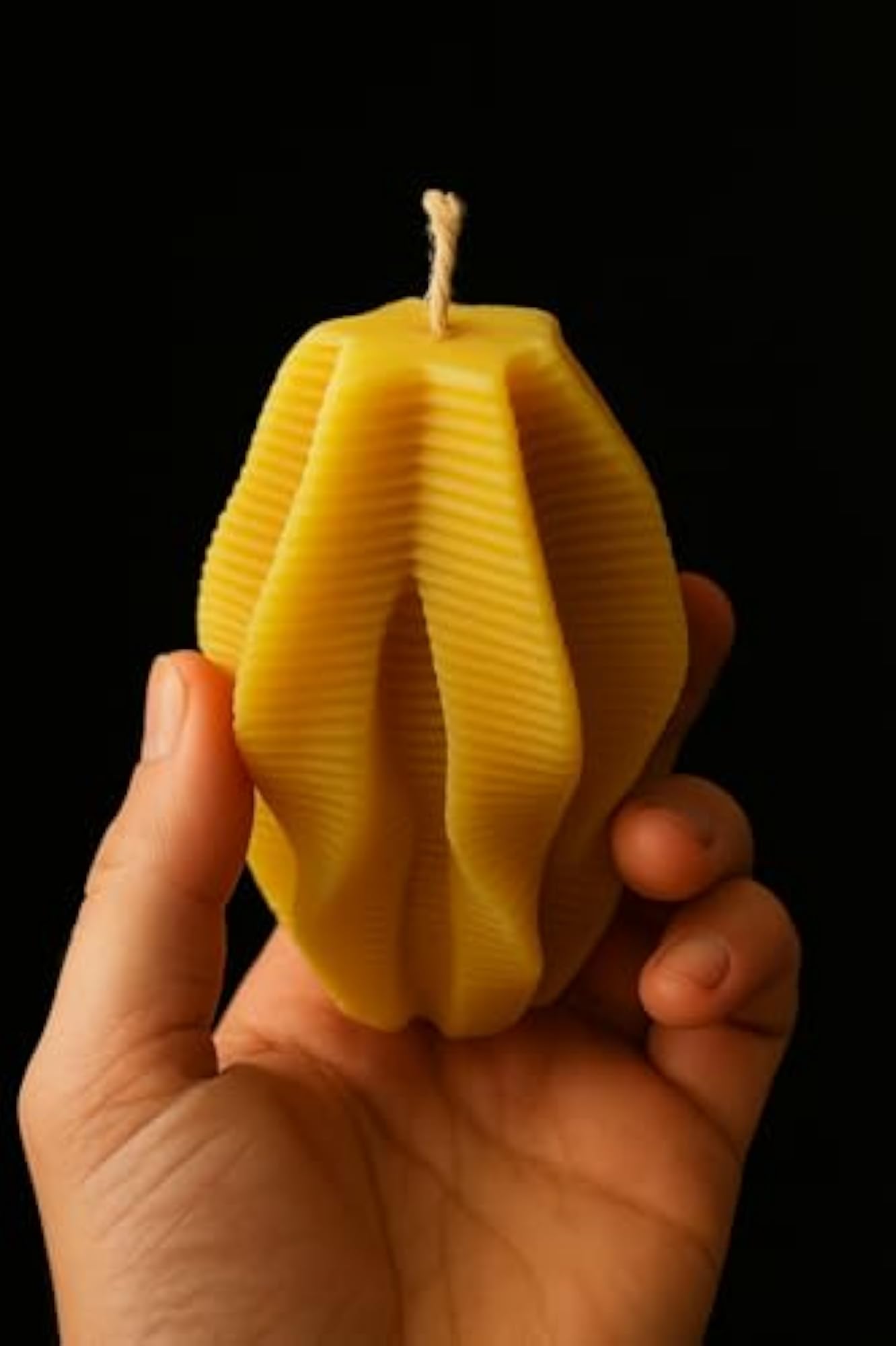 Pure Beeswax Candle, Handmade Eco-Friendly Designer Gift