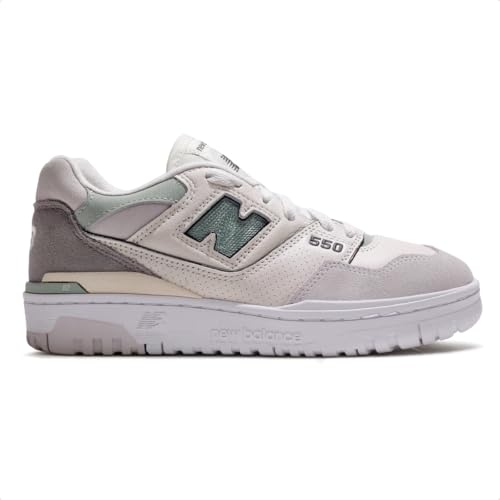 Tenis New Balance 550 Feminino, Branco/Cinza Claro, 35