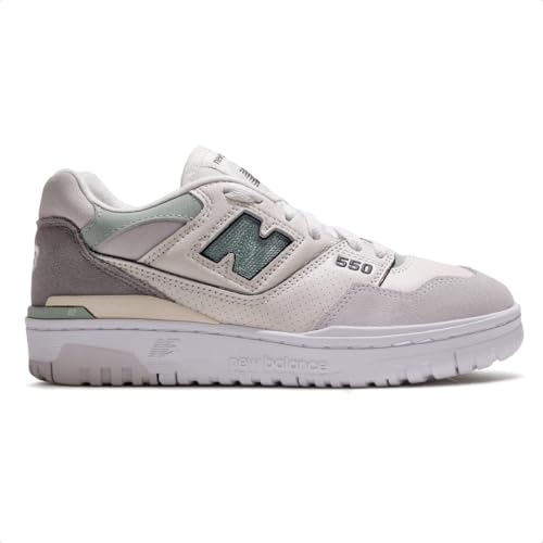 Tenis New Balance 550 Feminino, Branco/Cinza Claro, 37