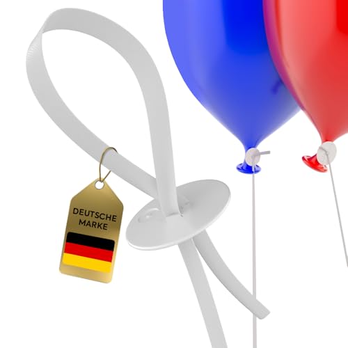 Ballonverschlüsse 100 Stück Ballonband mit Schnellverschluss Premium Ballonverschluss mit Schnur Klimaneutral Ballonverschlüsse Helium Luftballonverschlüsse Hochzeitsfeier/Geburtstag/Party