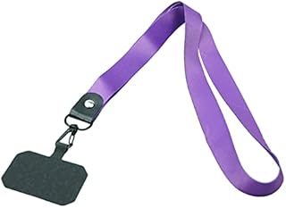 claiol Universial Phone Lanyard Neck Strap with Pads and Keychain for Smartphones, Keys, ID Card Holder or USB etc. (Black)
