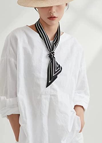 Nasoperfect 2Pcs Bag Handbag Handle Ribbon Scarf Head Band Hairband Fashion Stripe Print Neck Scarf #TOP2