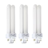 Bpzmm G24Q-2 4 Pin Compact Fluorescent Bulb 18W, 3 Pack PLC Energy Saving Light Bulbs 4-Pin CFL Lamp, Warm White 2700K, 900LM, AC 220-240V,Double Turn 2U Tube for Kitchen Bedroom Bathroom Corridor