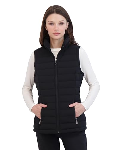 Image of Nautica Women's Stretch Puffer Vest - Water-resistant Transitional Outerwear Layer With Detachable Hood