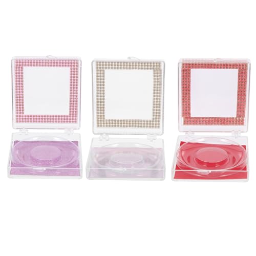 TOPPERFUN 3個 透明蓋付きまげ収納ボックス 女性用フェイクラッシュケース 清潔保持 携帯便利 収納整理用