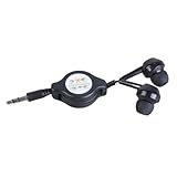 ポータブル3.5mm格納式ケーブルインイヤーイヤホンキャリーヘッドセット 延長可能なワイヤーイヤホン ストレートインサート MP3 MP4格納式ヘッドホン用