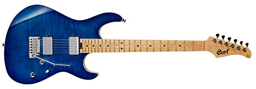 Cort G290 FAT Bright Blue Brst Swamp Ash Bdy BE Mpl Neck