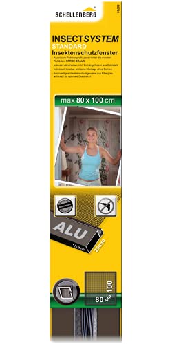 Preisvergleich Produktbild Schellenberg 50731 Insektenschutz Fenster Standard, 80 x 100 cm, Braun