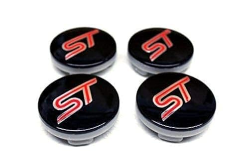 4PCS 54MM ST Racing Black RED Center Wheel HUB CAPS Emblem Cover CP9C-1A096-AA