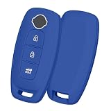 kwmobile Funda Compatible con Nissan 3 Botones Ariya B6 B9 X-Trail T33 Qashqai - Carcasa Protectora de Silicona para Llave de Coche - Case en Azul báltico