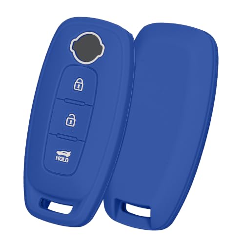 kwmobile Funda Compatible con Nissan 3 Botones Ariya B6 B9 X-Trail T33 Qashqai - Carcasa Protectora de Silicona para Llave de Coche - Case en Azul báltico
