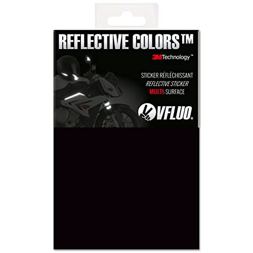 VFLUO 3M Reflective Colors™, Kit Adesivo Universale Fai da Te per Casco/Moto/Motorino/Bicicletta, 3M Technology™, 10 x 15 cm Foglio, Nero