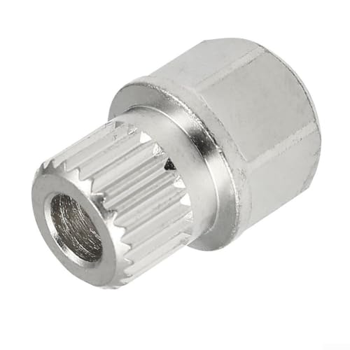 40/23PT - Chiave antifurto in acciaio per la rimozione dei dadi delle ruote, 20 x 28 mm, colore argento, montaggio per auto