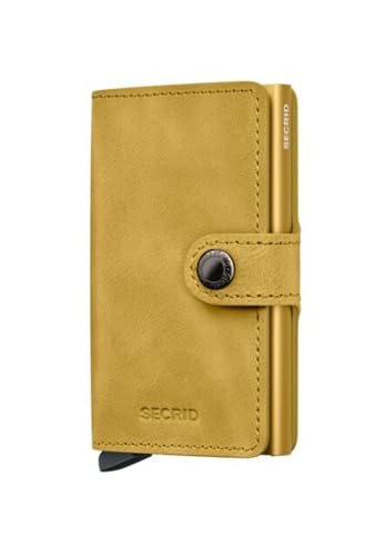 Image of SECRID - Men Mini Wallet Genuine Vintage Leather RFID Safe Card Case for max 10 cards (Yellow)